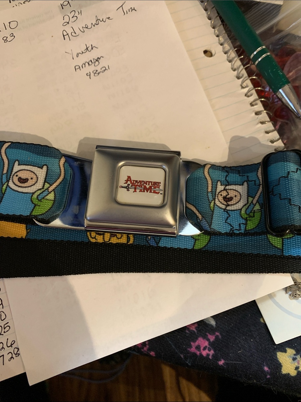 Adventure Time Blue Finn & Jake Kids Seatbelt-Style Belt